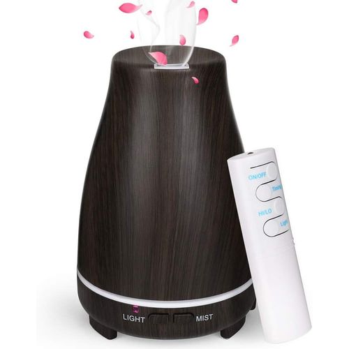 Diffuseur D'huile Essentielle 150ml, Humidificateur D'air Ultrasonique Brume Arôme Parfum Electrique Avec Télécommande 7 Couleurs Changeantes Arrêt Automatique Pour Chambre/Salon/Spa/Yoga 