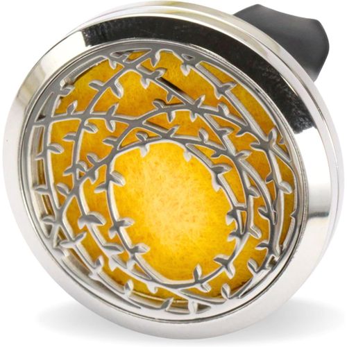 Diffuseur d`Huile Essentielle pour Voiture Clip`Arôme Attrape Rêve - Diffuseur + 5 Buvards à Parfumer avec Huile Essentielle ou Parfum - Acier Inoxydable - Fixation sur Grille de Ventilation