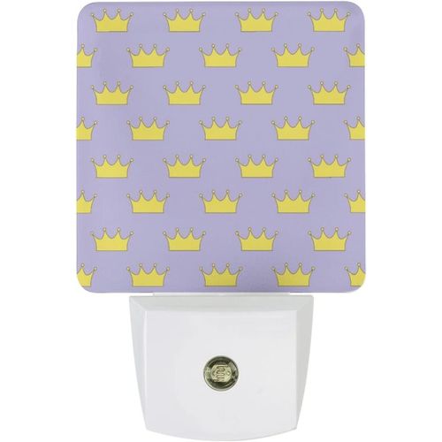 Veilleuse Led Princesse Ou Reine Couronne Doree, Avec Capteur Automatique Du Crepuscule A L'aube, Jolie Veilleuse Econome En Energie Pour Chambre A Coucher