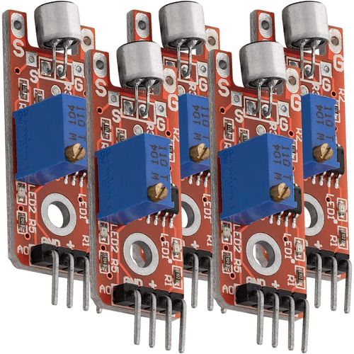 5X KY-038 Module d'acquisition Acoustique Microphone Voix - Capteur de Son Module Petit Compatible avec Arduino et Raspberry Pi y Compris Un eBook.[V1031]
