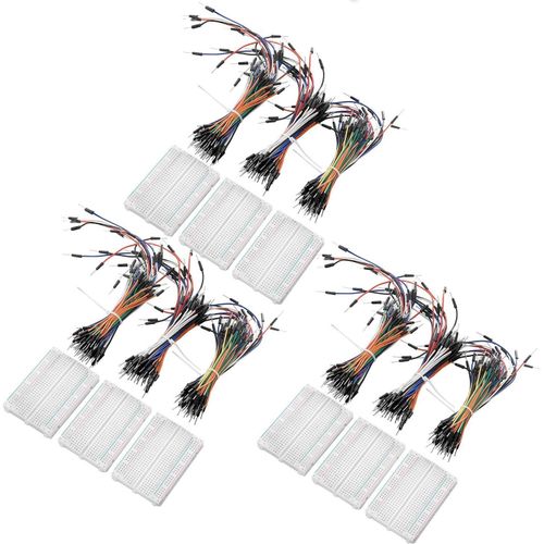 Breadboard Kit 3 x Jumper Wire Cavalier Câble M2M + 3 x Mini Breadboard sans Soudure Set Compatible avec Arduino et Raspberry Pi incluant Un E-Book!.[V1145]