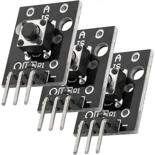 3 x KY-004 Module de Bouton-Poussoir capteur Interrupteur à clé Compatible avec Arduino et Raspberry Pi y Compris Un eBook.[V540]