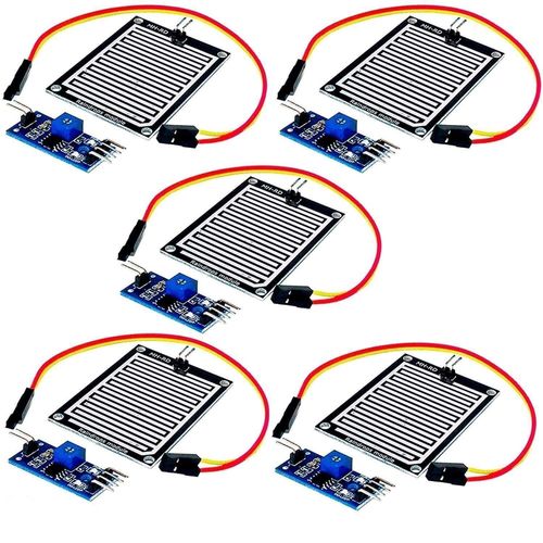 5 x Module Capteur de Pluie Compatible avec Arduino et Raspberry Pi y Compris Un eBook.[V1169]