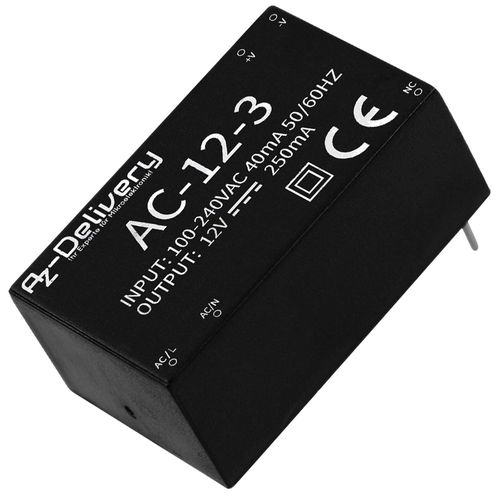 220 V - 12 V Mini Adaptateur d'alimentation Compatible avec Arduino et Raspberry Pi incluant Un E-Book!.[V1179]