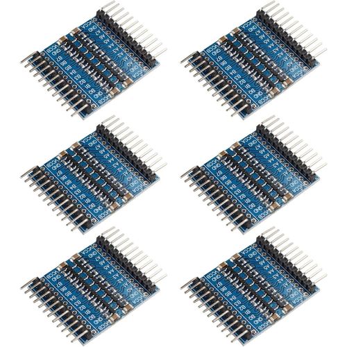 Lot de 6 convertisseur de niveau logique 8 canaux 5 V 3,3 V IIC UART SPI TTL TTL Multidirectionnel Module Version mise à niveau Compatible avec Arduino Raspberry Pi Micro Controller.[V875]