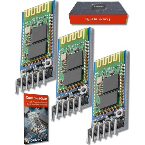 3X HC-05 HC-06 Module Émetteur-Récepteur RF sans Fil HC-06 Bluetooth RS232 TTL Série Compatible avec Arduino et Raspberry Pi incluant Un E-Book!.[V891]