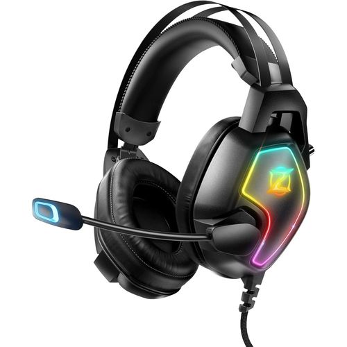 Casque Gaming Pour Ps5 Ps4 Pc Xbox Switch, Casque Gamer À Réduction De Bruit Avec Micro, Lumière Rgb, Serre-Tête À Suspension Auto-Ajustable, Casque Jack 3.5mm.[E62]