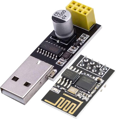 ESP8266 ESP-01 Module Émetteur-Récepteur série sans Fil WLAN WiFi avec Adaptateur USB Compatible avec Arduino et Raspberry Pi incluant Un E-Book!.[V986]