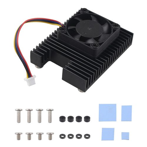 Dissipateur thermique dédié en aluminium avec ventilateur de refroidissement PWM compatible avec Raspberry Pi Compute Module 5 CM5 Carte mère avec vis et bandes thermiques.[V995]