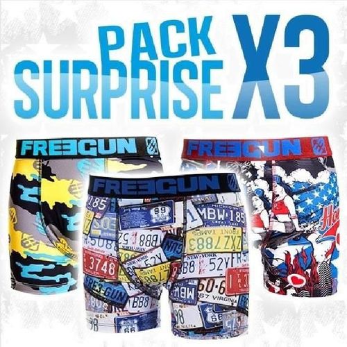 Pack Surprise De 3 Boxers Microfibre Multi-Couleurs