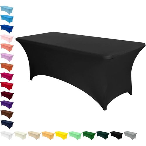 Nappes Extensibles, Kitchen Nappe Rectangulaire Table, Couverture De Table En Polyester Et Spandex, Nappe Lavable Et Infroissable Machine Pour Bar Table Événements Fêtes183*76 * 76cm (Noir) 6ft