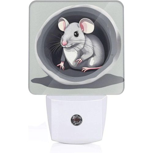 Souris Dans Le Trou Motifs Veilleuse Led Enfichable Capteur Du Crepuscule A L'aube Pour Couloirs, Chambres A Coucher, Chambres D'enfants, Escaliers