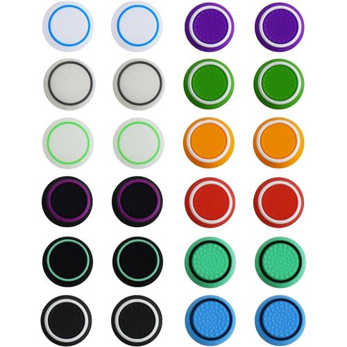Lot De 24 Capuchons De Joystick Compatibles Avec Les Manettes Ps4/Ps5, Accessoires De Manette Compatibles Avec Xbox One Series En Silicone.[E772]
