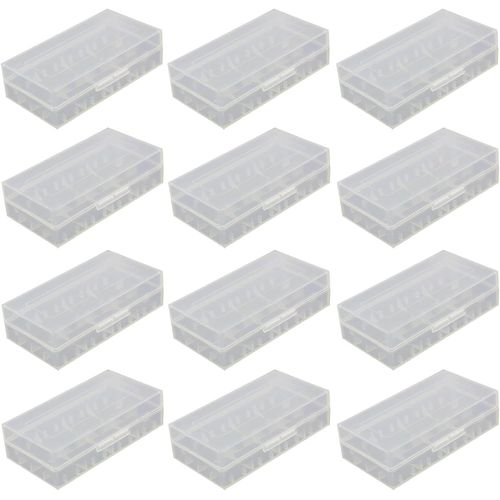 12 Pcs Plastique Dur Boîte de Rangement de la Batterie pour Piles Rechargeables Organisateur boitier accu Protection Case Box étuis pour 18650/18350 /CR123A/17670 Batteries.[V148]