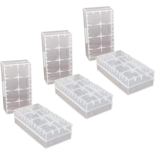 6 Pcs Plastique Dur Boîte de Rangement de la Batterie pour Piles Rechargeables Organisateur boitier accu Protection Case Box étuis pour 18650/18350 /CR123A/17670 Batteries.[V149]