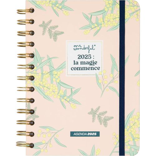 Agenda Office Petit Format 2025 Semainier - La Magie Commence - Comprend 8 Feuilles D'autocollants Et Phrases De Motivation.[V1046]