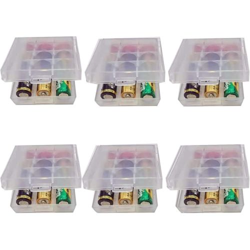 Lot de 6 18650 Boîte à Piles en Plastique, Boîte de Rangement pour Piles et Batteries Rechargeables, Boîte à Piles pour 18650 14500 AA et AAA (Transparent).[V582]