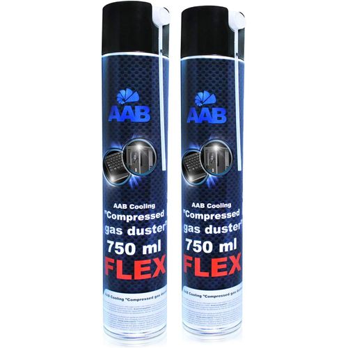 Compressed Gas Duster FLEX 750ml - 2 Pièces - Air Comprimé Avec un Tube Flexible, Dépoussiérant, Bombe a Air Comprimé, Bombe a Air Sec, Dépoussiérant Matériel.[V298]