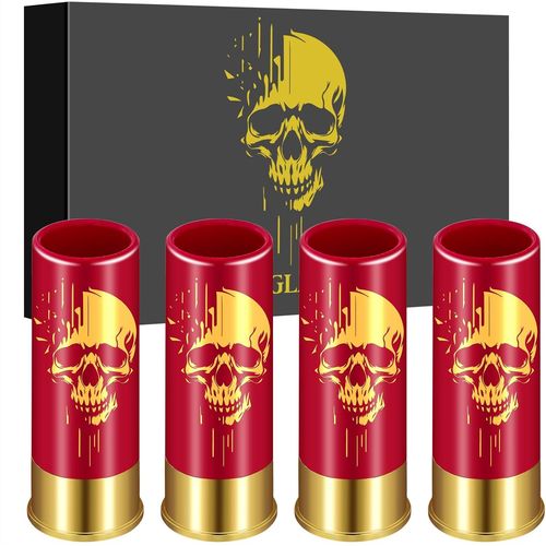 Lot De 4 Verres À Shot En Plastique Avec Boîte Cadeau, Pour Homme Et Femme, Pour Fans De Style Gothique, Fête De Mariage, Anniversaire, Petites Tasses À Shot, Whisky, Tequila, Vodka, Liqueur.[V1001]