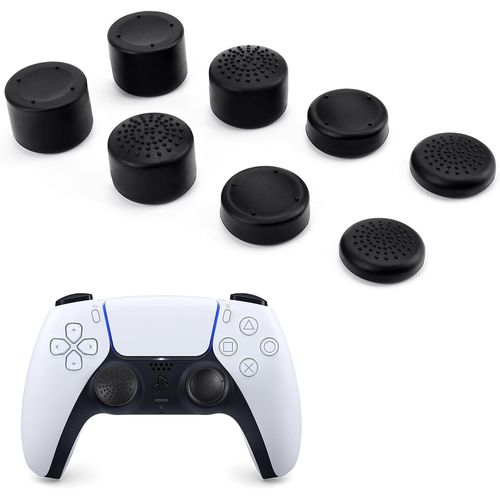 Thumbsticks Cap Pour Manette Ps5 Ps4 Xbox,8 Pièces Silicone Capuchons De Joystick Pour Ps5/Ps4,Conception Courte Et Haute À Réduire Pouce Fatigue,Noir.[E679]