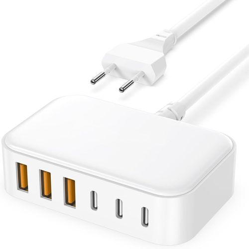Chargeur Usb C Rapide Multiple-100w 6 Port Prise Usbc Telephone,Multi Secteur Adaptateur Type C For Iphone 16 15 14 13 12 11 Pro Max X Xs Xr 8 7 6s Plus Mini Se,Samsung Galaxy.[Y15]