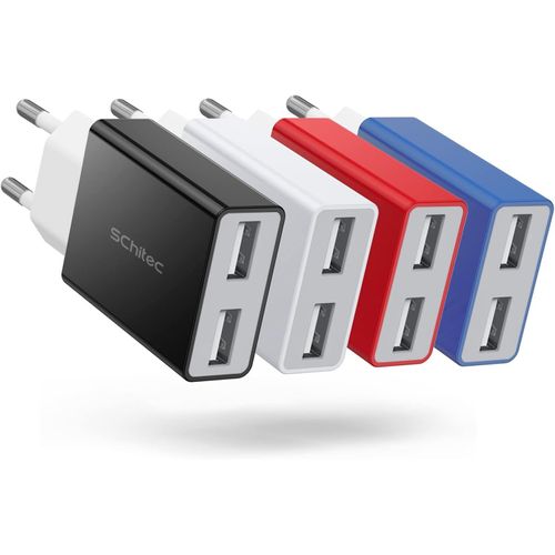 Chargeur Usb 2 Ports,4 Pack 5v / 2.1a Mini Usb Chargeur Secteur Usb Adaptateur Chargeur Mural Usb Universel Compatible Avec Iphone Xs/Xr,Huawei P30 P20,Samsung Galaxy Note S9 Tablette.[Y1165]
