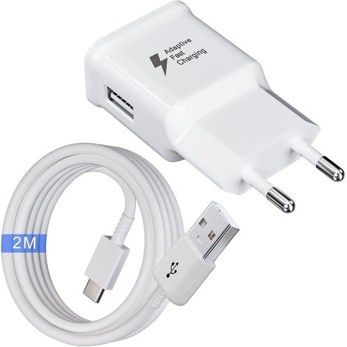 Chargeur Avec Câble De Charge De 2 M Compatible Avec Samsung Galaxy A13 A14 A20 A20e A23 A32 A33 A34 A40 A52 A53 A54 5g S8 S9 S10 S10e M54 M53 M34 M33 M14 M13 5g M52 M51 S21 Fe Plus Chargeur .[Y149]