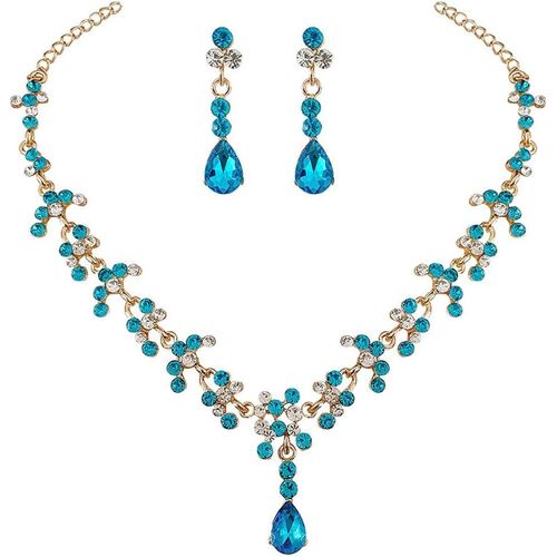 Bride Strass Collier Et Boucle D¿Oreille Ensemble Collier De Cristal Fête De Mariée Ensembles De Bijoux De Mariage Pour Les Femmes Et Les Filles.[Y452]