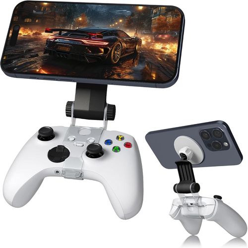 Clip De Support De Téléphone Pour Contrôleur Magnétique Compatible Avec La Manette Xbox Series X/S,Support Mag-Safe Réglable,Jeu À Distance En Streaming Accessoires Pour Téléphones-Argent.[R478]