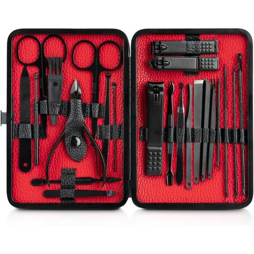 Kit Manucure Professionnel,23 Pcs Trousse Manucure,Kit Coupe Ongle Et Coupe Cuticule Ongle Acier Inoxydable Avec Boîte D'emballage En Cuirconvient Aux Femmes Et Aux Hommes Pour Les Soins De P.[Y947] 