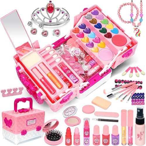 Ensembles de maquillage pour enfants pour filles-Kit de démarrage de maquillage lavable,véritable maquillage pour enfants,jeux de simulation,jouets cadeaux,11,12 ans