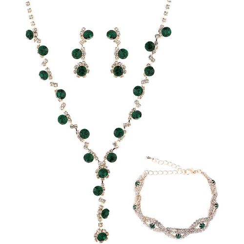 Parure Bijoux De Mariage Avec Colliers Et Boucles D'oreilles En Argent Et Strass Étincelants Mariée Soirée Pour Femme Et Fille.[Y201]