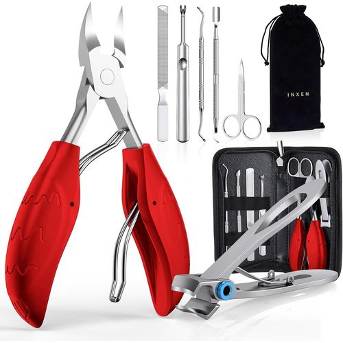 Professionnel Coupe Ongle De Podiatre Set Précision Pour Ongle Pied Epais Fungus Incarné. Pince En Acier Inoxydable,Outil De Pédicure Pour Hommes Femmes Seniors-Rouge.[Y34] 