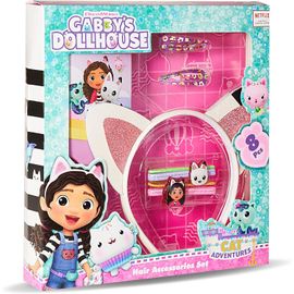 Gabby's Dollhouse-Gabby chat et la maison magique-Kit Accessoires Cheveux-Serre tete Oreille de chat enfant-Déguisement-Idée Coffret Cadeau Fille-Jouet enfants à partir de 3 Ans