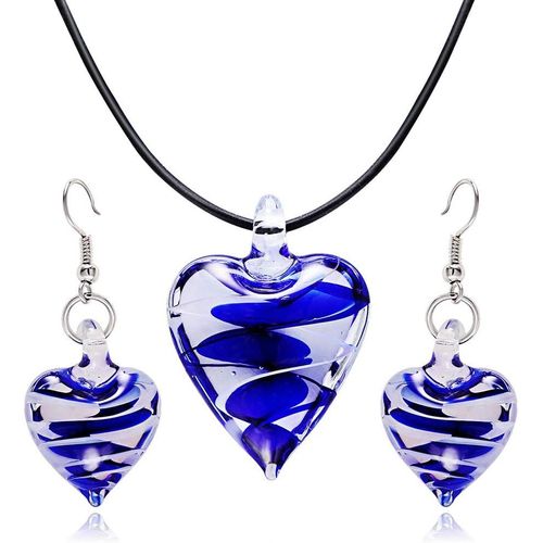Style De Personnalité De Design Inspiré Par Murano Spiral Tornado Style Coloré Glaze Collier Boucles D'oreilles Set.[Y1041]