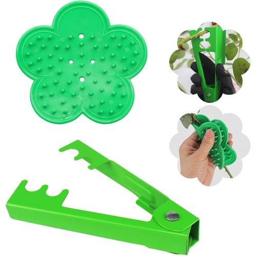 Kit Élagage de Jardin 2 Pièces Sécateur Lame De Roses Dissolvant Épines en Metal Ciseaux Floraux avec Dissolvant D'épines Décapant à Roses en Plastique Pour Maison,Jardin,Fleuriste (verde).[Y288]