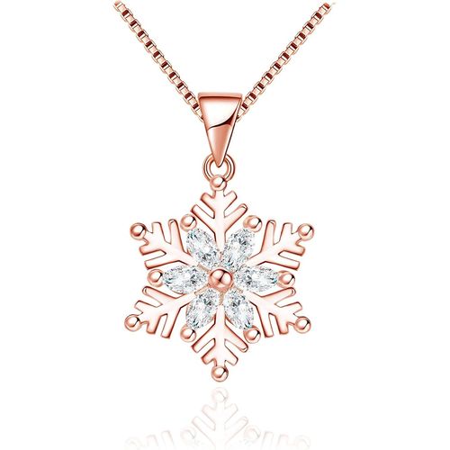 Parure De Bijoux De Noël En Argent Sterling 925 Pour Femme-Collier Et Boucles D'oreilles Flocon De Neige-Chaîne En Argent De 45 Cm Avec Pendentif Flocon De Neige Et Boucles D'oreilles En.[Y1058]