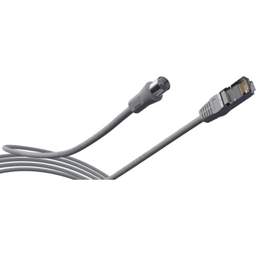 TVRJUD câble antenne RJ45 mâle/fiche 9,52mm mâle pour réseaux VDI/VDV Grade 3 TV 2m Blanc.[U331]