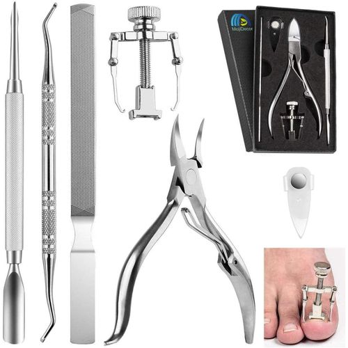 Ongles Incarnés Coupe-Ongles Kit De 6pcs Manucure Pédicure Professionnel En Inox,Pince Lime Excavateur À Ongles Pousse-Cuticules Et Correcteurs D'ongles Incarnés Avec Boîte.[Y423] 