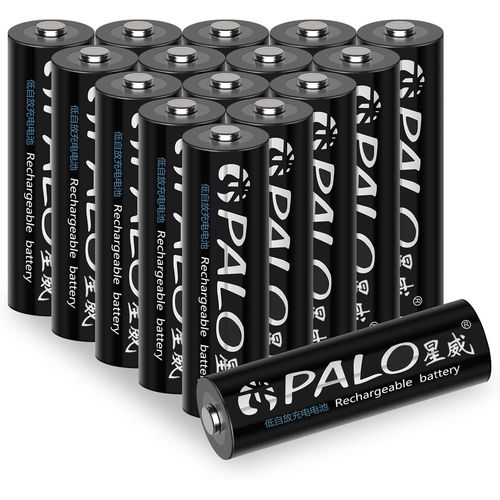 Palo 16 Pack 600mah 1.2v Aa Ni-Mh Batteries Rechargeables Pour Lampes Solaires Avec Étui.[T397]