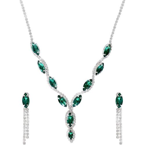 Parure Bijoux Mariage Goutte D'eau Cluster Collier Boucles D'oreilles Hypoallergénique Cristal Strass Bijoux Mariée Jewelry Pour Femme.[Y764]