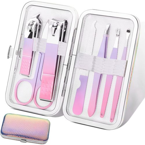 Kit De Manucure 8 En 1 Portable De Voyage Essentiel,Coupe-Ongles,En Acier Inoxydable,Coupe-Ongles,Pédicure-Cadeau Pour Hommes,Femmes,Amis Et Parents.[Y803] 