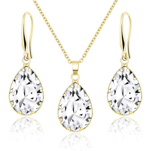 Ensemble De Bijoux,Bijoux De Mariée,Bijoux De Mariage,Bijoux De Mariée,Boucles D'oreilles Suspendues Et Pendentifs,Collier Pour Femmes,Disponible En Argent,Or Et Or Rose.[Y52]
