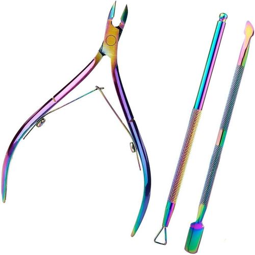 Lot De 3 Pinces À Cuticules Pour Manucure Avec Épingles À Cuticules Professionnelles,Coupe-Ongles Et Pince Pour Nail Art,Ongles Épais Et Dure,Soin Des Pieds Des Mains.[Y842] 
