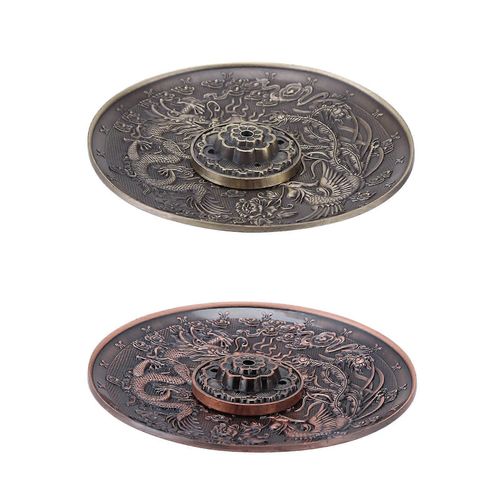Encens en alliage de zinc bâton brûleur support dragon motif encensoir plaque pour chambre à coucher bronze rouge