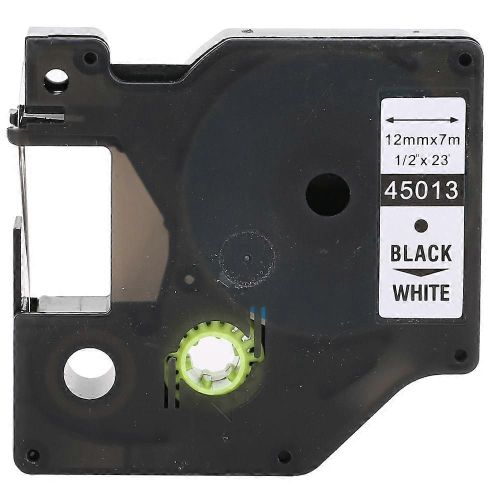Ruban D'étiquette Laminé Label Maker Color Tape Noir Sur Blanc 12mm Pour Dymo Lm-160/280