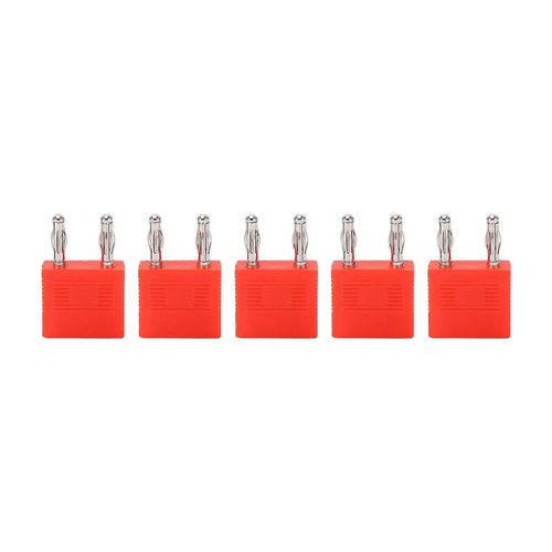 5pcs J.20005 Double Fiche Banane 1 Femelle À 2 Mâle 14mm Espacement 4mm Court-Circuit Connecteur BananeRouge