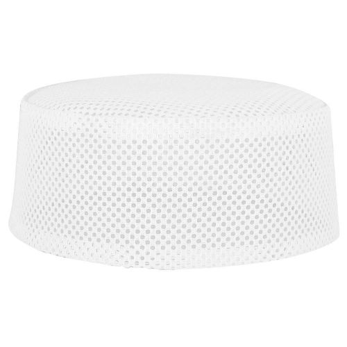 Polyester Mixte Coton Tissu Musulman Prière Chapeau Islam Homme Broderie Chapeau (Blanc 56cm)
