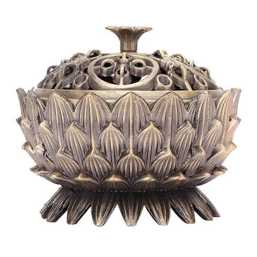 Brûleur d'encens Lotus de décoration de la maison en alliage de zinc 7 * 5 cm Joss Bâton Titulaire (Bronze)