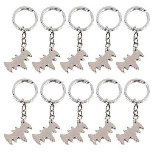 10 Pcs Chauve-Souris Porte-Clés Mon Papa Mon Super-Héros Alliage Porte-Clés Pendentif Cadeau Pour Père Enfants